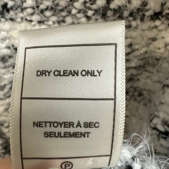 BB Dakota Eyelash Open Cardigan Ivory White Black Patterned Small Soft Cozy - Picture 9 of 9